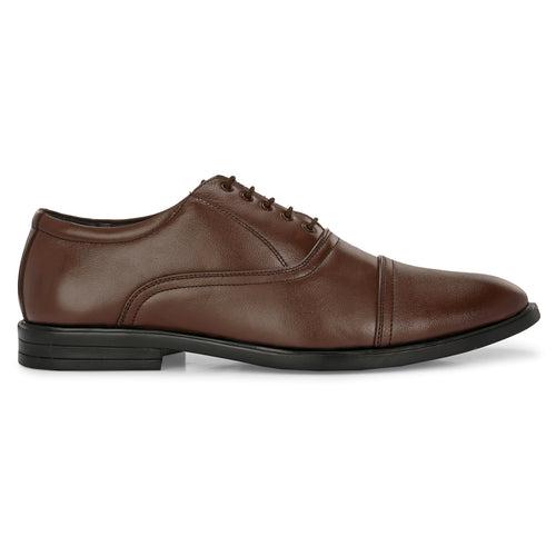 Eego Italy Plus Size Genuine Leather Formal Shoes GT-CHAIN-5-BROWN