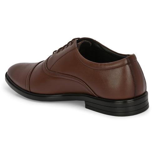 Eego Italy Plus Size Genuine Leather Formal Shoes GT-CHAIN-5-BROWN