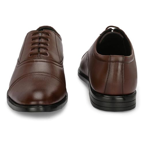 Eego Italy Plus Size Genuine Leather Formal Shoes GT-CHAIN-5-BROWN