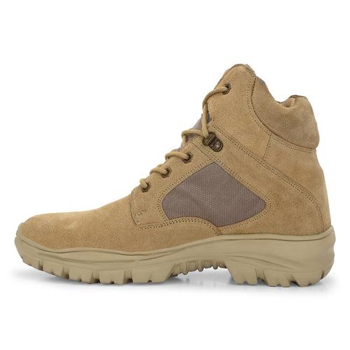 Eego Italy Genuine Leather Troop Aerolite 7.0 Military & Tactical Combat Boot (Beige) With Steel Toe Insert 