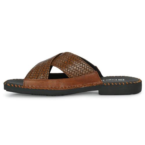 Eego Italy Party Wear Ethnic Slippers HERO-2-TAN (Sale@499)