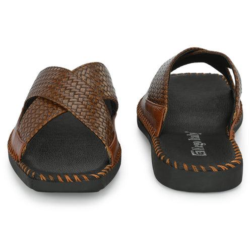 Eego Italy Party Wear Ethnic Slippers HERO-2-TAN (Sale@499)