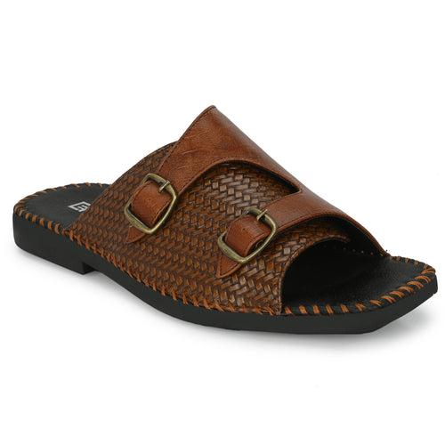 Eego Italy Party Wear Ethnic Slippers HERO-1-TAN (Sale@499)