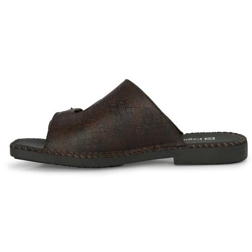 Eego Italy Party Wear Ethnic Slippers HERO-1-BROWN (Sale@499)