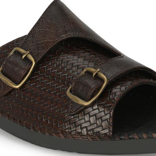 Eego Italy Party Wear Ethnic Slippers HERO-1-BROWN (Sale@499)