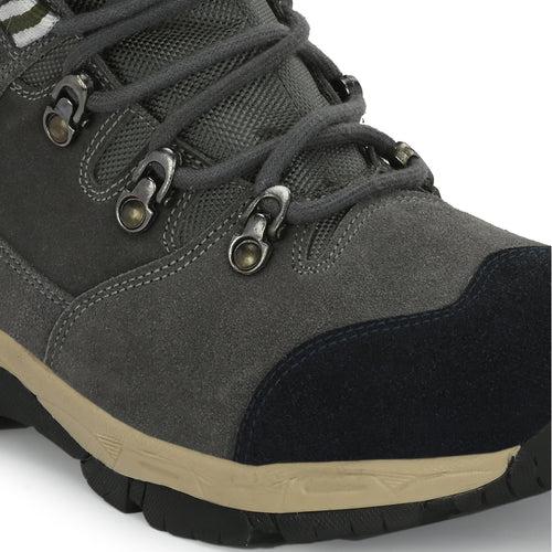Eego Italy Genuine Leather Outdoor Shoes With Steel Toe HARDY-GREY-BLACK