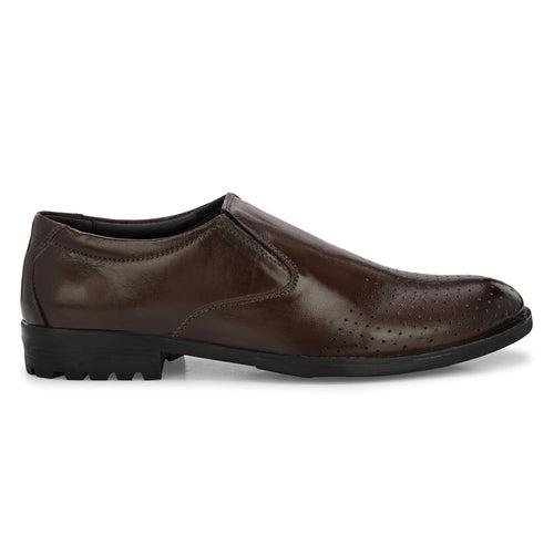 Eego Italy Genuine Leather Padded Punch Formal Slip On Shoes