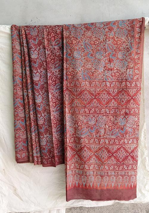 Pure Mul Cotton Saree With Azrak Print With Blouse.