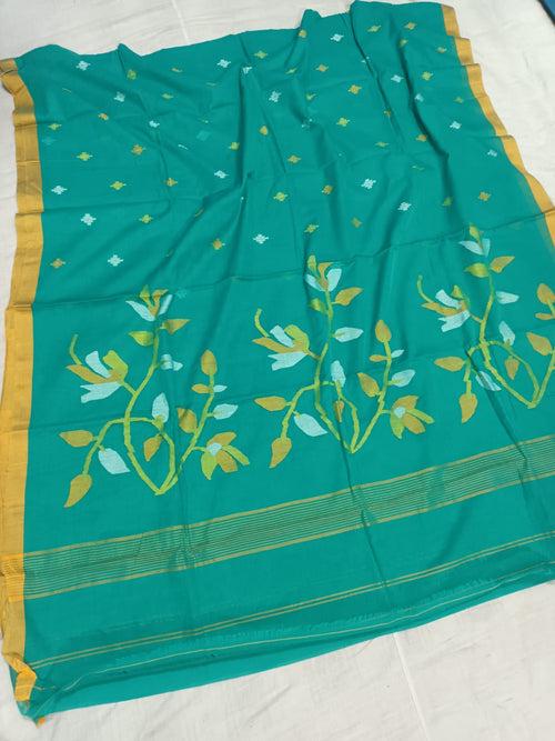 Pure Cotton 100 Count jamdani Saree Without Blouse . ( Length- 6.3 meter )