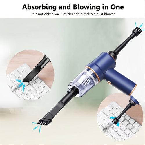 Power+ Handheld Vacuum Cleaner 2 in 1 Mini Vaccum Cleaner & Blower for Home & Car-Rechargeable 8000PA Powerful Vacuuming Device