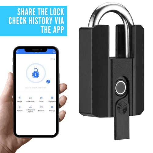 Smiledrive Z+ Smart Door Lock Fingerprint Padlock for Home with Superfast Unlocking IP67 with 3 Unlocking Mechanisms: Fingerprint, Bluetooth & Keys