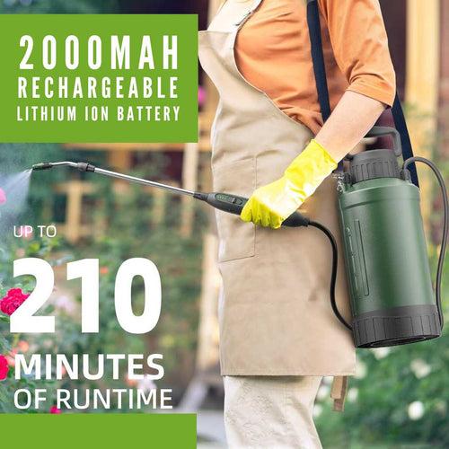 6L Garden Sprayer Water Spraying Machine with Rechargeable Battery, Adjustable Nozzle, Shoulder Strap for Garden, Lawn and Pet Cleaning