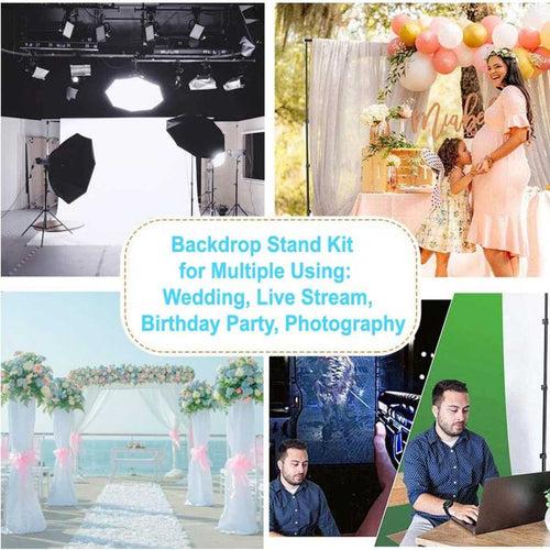 Smiledrive Backdrop Stand Photography Background Holder Stands Kit-6.5x6.5ft Photo Video Shoot Support System Carry Bag