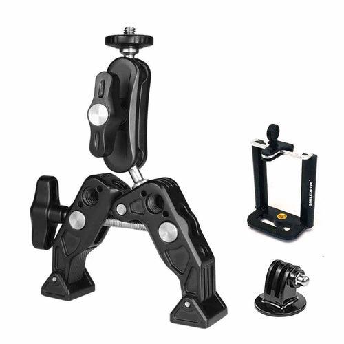 Mini Tripod Clamp Mount Stand for DSLRs Action Cameras and Smart Phones-Super Sturdy & Versatile