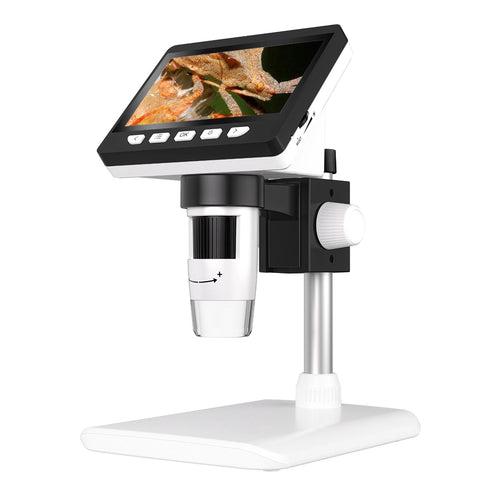 Digital High Definition Microscope with 50-1000x Mangnification 4.3" Screen-USB connects with PC, Built-in card slot (8gb)