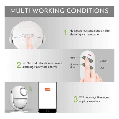 Smart Motion Sensor Alarm WiFi Movement Detector with Remote PIR Security System compatible with iOS Android Devices