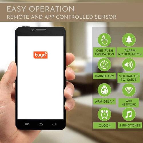 Smart Motion Sensor Alarm WiFi Movement Detector with Remote PIR Security System compatible with iOS Android Devices
