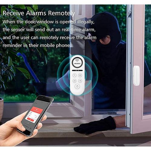 Smart Door Window Open Sensor Alarm WiFi Security System for Home Office with Phone App Alerts and 120dB loud Siren