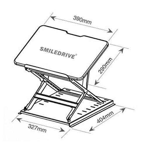 Smiledrive Laptop Standing Desk Table Adjustable Stand Riser for Office Workstation with Mobile Holder Mouse Pad - Made in India