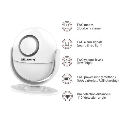 PIR Motion Sensor Alarm Long Range Wireless Infrared Motion Detector for Home and Office with remote