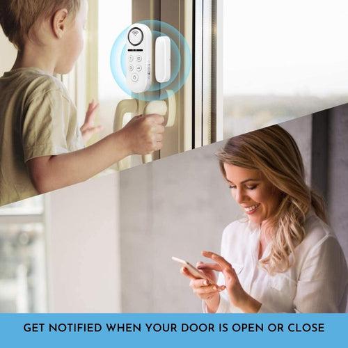 Smart Door Window Open Sensor Alarm WiFi Security System for Home Office with Phone App Alerts and 120dB loud Siren