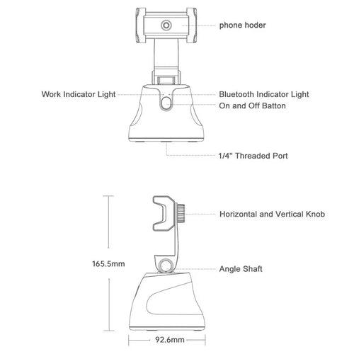 Face Tracking Smart Mobile Stand Selfie Stick Holder Gimbal for Smartphones with Auto Object Tracker 360° Rotatable