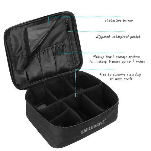 Makeup Kit Travel Bag Cosmetic Storage Organizer Box with Adjustable Compartments