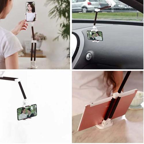 Mobile Holder Stand for Desk Car Adjustable Selfie Stick Tripod with Suction Cup