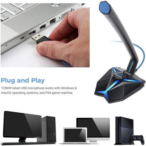 Smiledrive USB Microphone PC Computer Gaming Mic with Mute Button for Streaming/Chatting/vlogging-Windows/Mac OS compatible