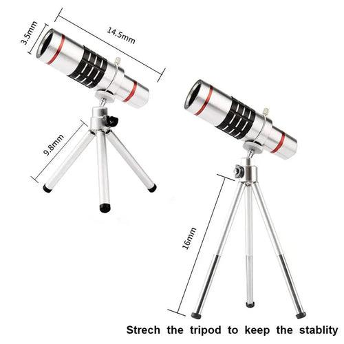 iPhone 18x Optical Zoom Lens Kit Set with Tripod & Back Case-All Models Available
