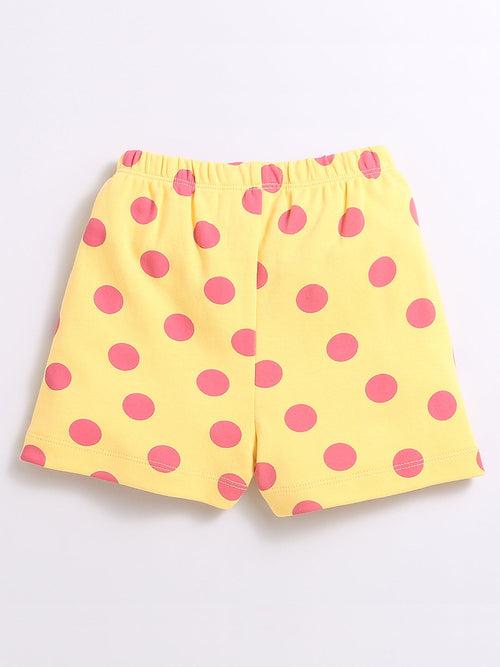 Yellow Printed Night-Suit Sets For Kids Girl.
