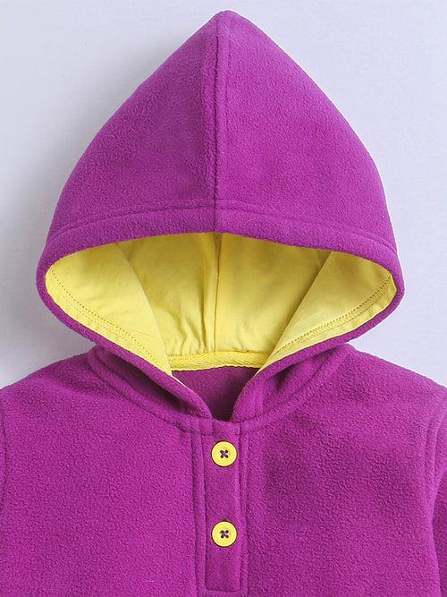 Polar-Fleece Purple  Hoodie Sweatshirt For Unisex Baby