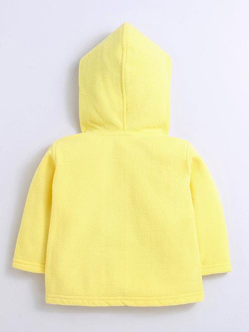 Polar-Fleece Yellow Hoodie Sweatshirt For Unisex Baby