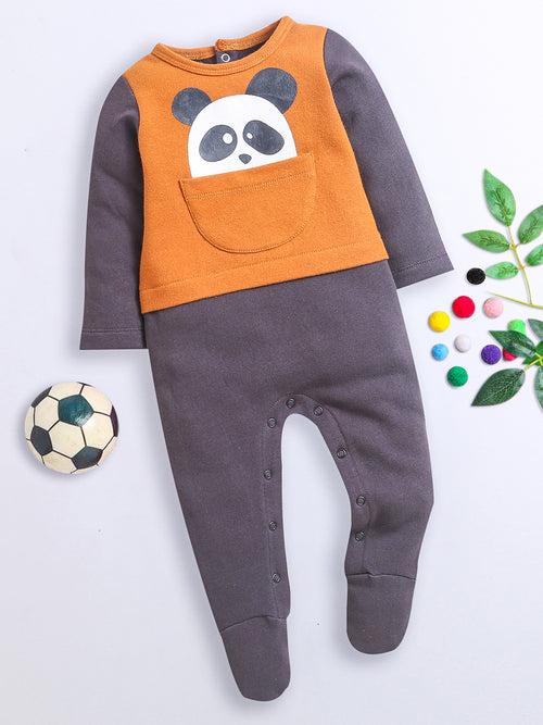 Round Neck Long Sleeve Romper For Unisex Baby