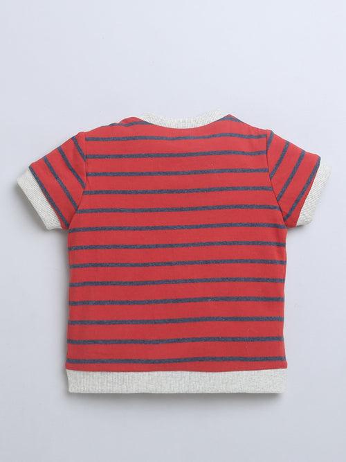 Red Stripe Lap Top With Bloomer/Top & Bottom Sets For Baby Boy