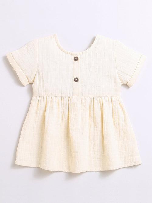 Short Sleeve Dress With Bloomer For Baby Girls