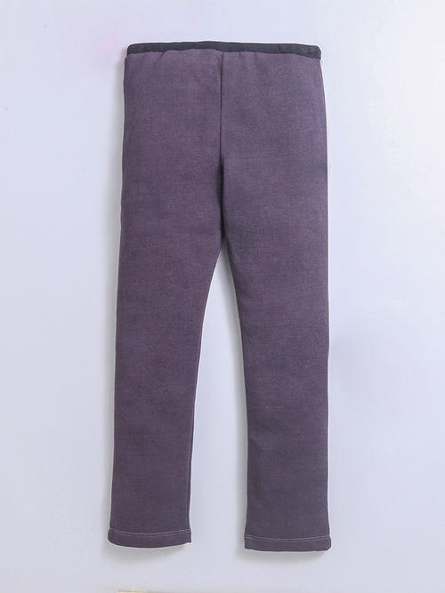 Fleece Black Track Pant/ Legging for Boys