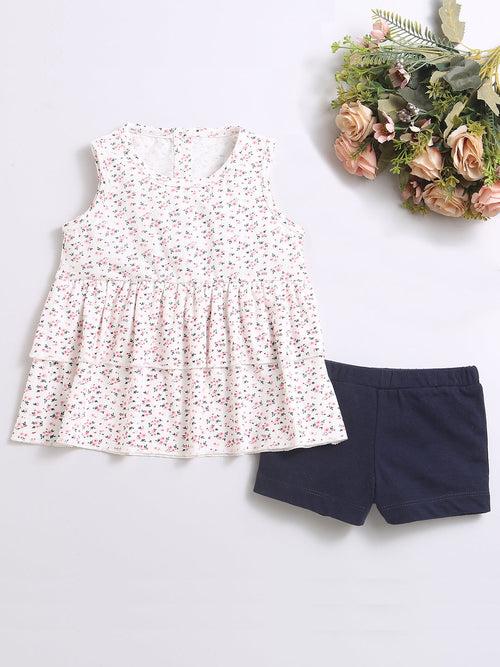 Flayered Top with Shorts/Summer Dress For Kid Girls.