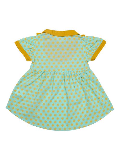 Floral Print Mini/Short Apron Dress For Baby Girls