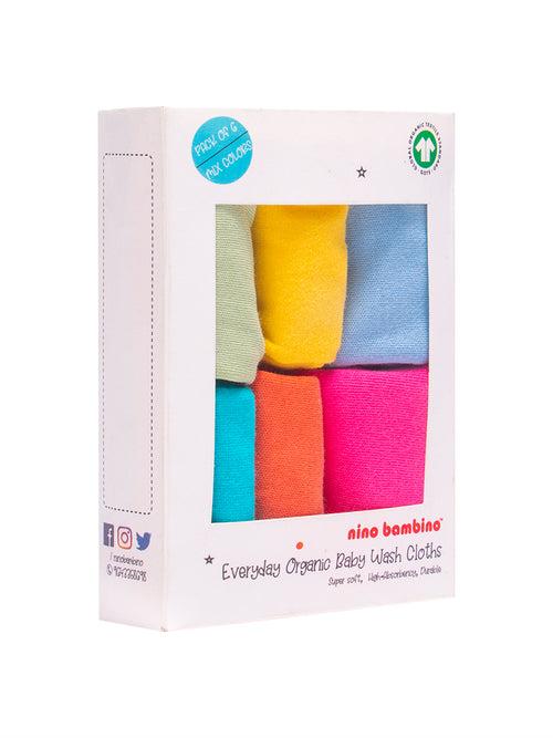 Multi-Color Wash Clothes (Pack Of 12) For Unisex Baby