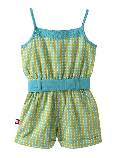 Green Sleeveless Jumpsuit Dress for Baby Girl