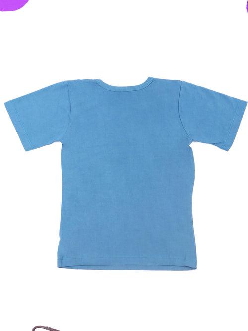 Short Sleeve Round Neck Blue T-Shirt For Boy