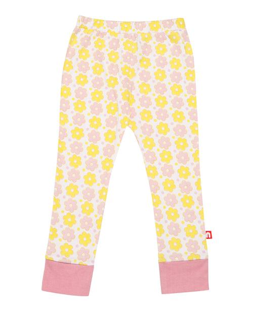 Round Neck Half Sleeve Pink Top & Flower Print legging Top & Bottom Set for Baby Girls