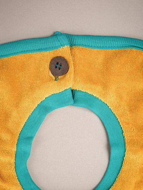 Yellow Color Infant/Baby Bib With Bottle Drip Cover Set (Large Bib + Bottle Drip Bib) - 2 Pieces Set