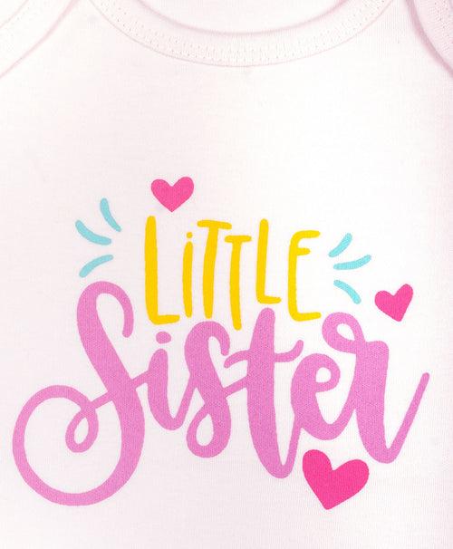 Round Neck Half/Short Sleeves Pink Color with Slogan Bodysuit For Baby Girls