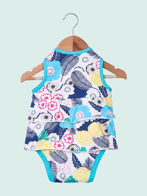 Multi-Color Sleeveless Onesie Dress For Baby Girls