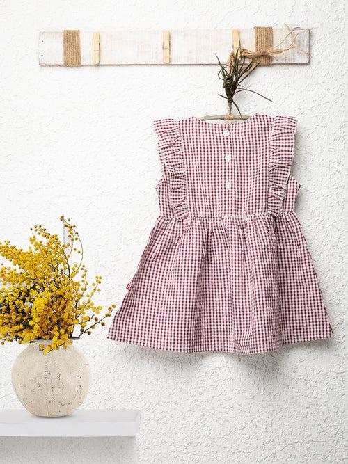 Sleeveless Round Neck Ruffle Bow Dress/Mini Dresses With Bow For Baby/Kid Girls