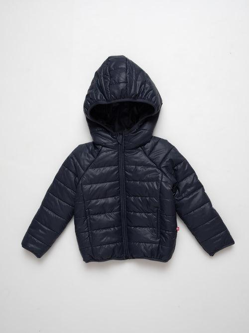 Navy Blue Hoodie Puffer Jacket For Unisex Kids (Kids Boy & Kids Girl)