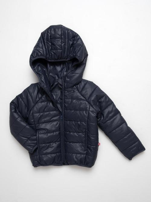 Navy Blue Hoodie Puffer Jacket For Unisex Kids (Kids Boy & Kids Girl)