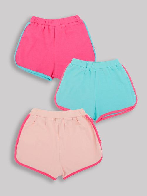 Multi-Color Shorts Sets (Pack Of 3) For Baby & Kids Girl.